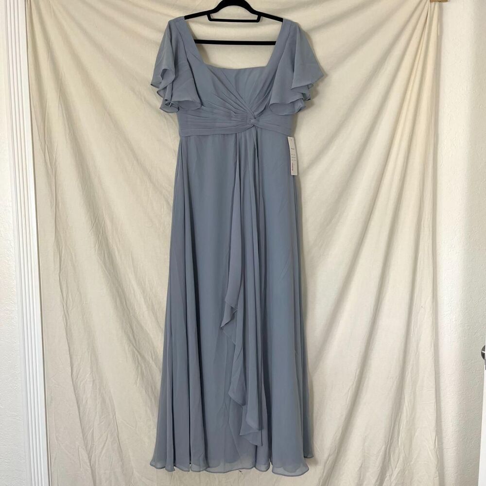 NWT Baby Blue Flowy Flutter formal prom dress - fits M / L
